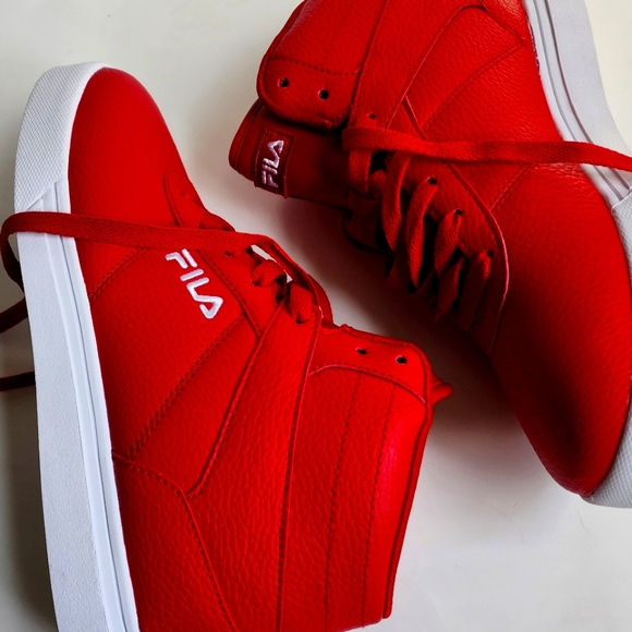 Red Fila Hi Tops - Picture 3 of 10